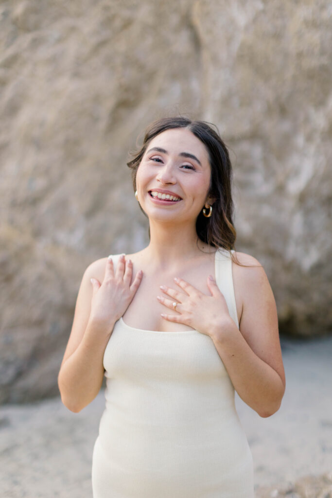 Bride to be at El Matador State Beach